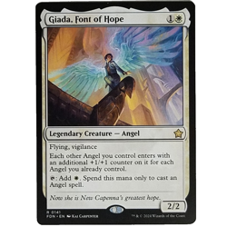x1 Giada, Font of Hope FDN MTG M/NM White Rare Legendary Creature Angel Flying - Image 1