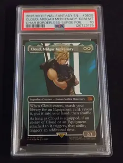 2025 MTG Cloud Midgar Mercenary Surge Foil PSA10 JP Final Fantasy Collab #0520 - Image 1