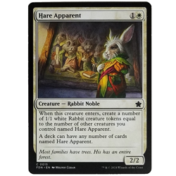 x1 Hare Apparent FDN MTG M/NM White Common Creature Rabbit Noble Foundations TCG - Image 1
