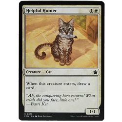 x1 Helpful Hunter FDN MTG M/NM White Common Creature Cat Foundations TCG CCG - Image 1