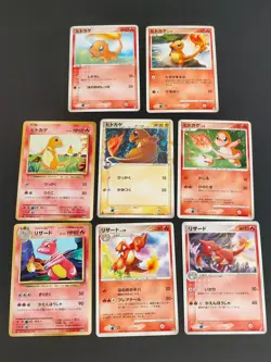 8 pokemon cards Charmander Charmeleon Japanese 010/087 U set lot eb148 - Image 1