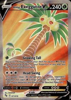 Alolan Exeggutor V (Full Art) Ultra Rare Pokemon GO 071/078 NM - Image 1