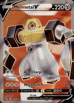 Melmetal V (Full Art) Ultra Rare Pokemon GO 075/078 NM - Image 1