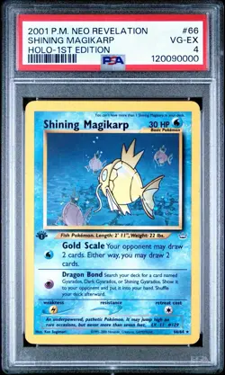 Pokemon Shining Magikarp Holo 1st Edition Neo Revelation 66/64 Pokemon PSA 4 - Image 1
