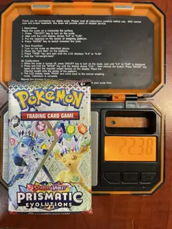 22.38g VERY HEAVY Prismatic Evolutions Pokemon Sealed Booster Pack New - Image 1