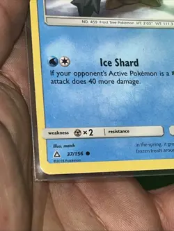 Pokemon TCG Snover 2018 37/156 Ultra Prism Common Near Mint - Image 2