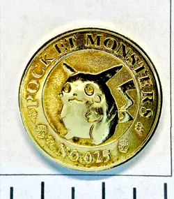 Pikachu Medal Gold plate Pokemon 1997 Rare From Japan Nintendo Banpresto F/S - Image 1
