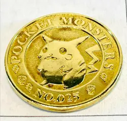 Pikachu Medal Gold plate Pokemon 1997 Rare From Japan Nintendo Banpresto F/S - Image 4