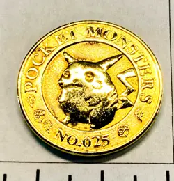 Pikachu Medal Gold plate Pokemon 1997 Rare From Japan Nintendo Banpresto F/S - Image 5