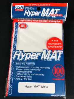 100 KMC HYPER MAT WHITE SLEEVES! Pokemon / MTG Standard Deck Cards Size (NEW) - Image 1