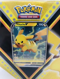 Exclusive Pokemon V Powers Tin Pikachu V - Sun & Moon/Sword & Shield New Sealed - Image 2