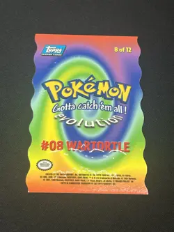 1999 Wartortle Die Cut Topps - Pokemon - #8 of 12 Blue Logo - Image 2