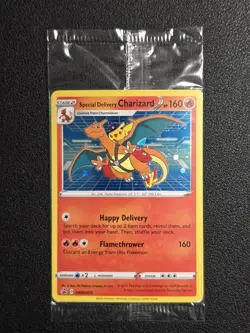 Pokemon TCG Special Delivery Charizard SWSH075 Black Star Promo Holo Sealed - Image 1