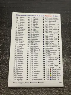 CARTE POKEMON LISTE DES CARTES - WIZARDS SET DE BASE - EXCELLENT - Image 2