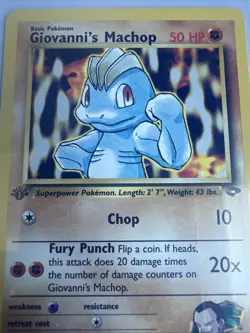Giovanni’s Machop 1st Edition Gym Challenge 72/132 WOTC Vintage Pokemon MINT - Image 2