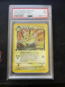 1ST EDITION DARK RAICHU 83/82 PSA 7 2000 ROCKET HOLO POKEMON CARD ENGLISH - Image 1
