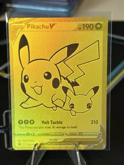 Pokemon Celebrations Pikachu V Gold Promo Card SWSH145 - Image 1