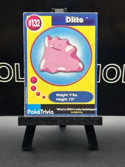 Ditto 1999 Original 151 Pokemon Burger King PokeTrivia Trading Card #132 NM - Image 2