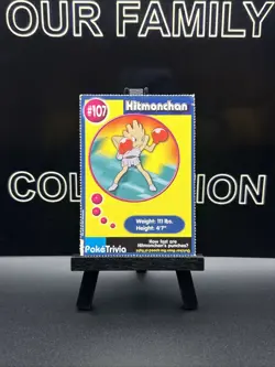 Hitmonchan #107 Poke Trivia Pokemon Card Mewtwo Strikes Back Movie Scene 1998 MP - Image 1