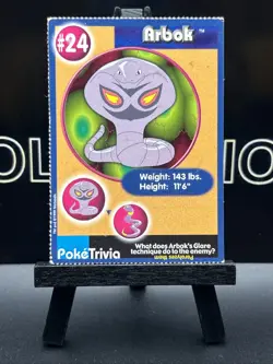 Pokemon Arbok #24 1999 Burger King Promo Card PokeTrivia Regular Perforated MP - Image 2