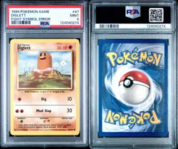 1999 Pokemon Game #47 Diglett Fight Symbol Error PSA 9 MINT - Image 1