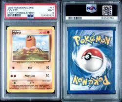 1999 Pokemon Game #47 Diglett Fight Symbol Error PSA 9 MINT - Image 1