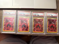 (4) Pokemon Fire Energy Holon Phantoms Holo 106/110 PSA Graded Cards - Image 1