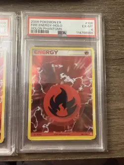 (4) Pokemon Fire Energy Holon Phantoms Holo 106/110 PSA Graded Cards - Image 5