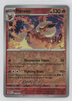 Flareon Reverse Foil Pokemon Prismatic Evolutions PRE #013 - Image 1