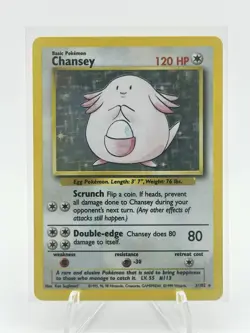 CHANSEY 1999 POKEMON ORIGINAL BASE SET RARE HOLO 3/102 Q2373 - Image 1