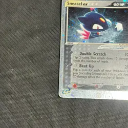 2003 Pokemon EX Ruby & Sapphire Sneasel ex Holo #103/109 Swirl HP - Image 4
