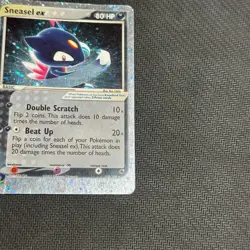 2003 Pokemon EX Ruby & Sapphire Sneasel ex Holo #103/109 Swirl HP - Image 5
