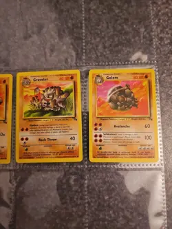 Pokemon Fossil - 1999 Geodude 47/62 & Graveler 37/62 & Golem 36/62 - Vintage - Image 3