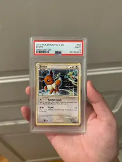 PSA 9 MINT Eevee 48/90 Pokemon 2010 HG & SS Undaunted Card New Cert - Image 1