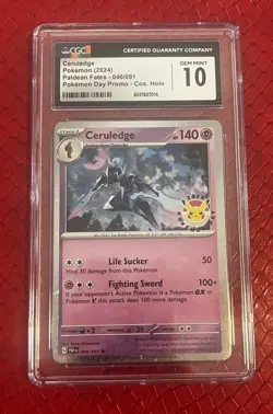 Pokemon TCG CGC 10 Ceruledge 040/091 Holo Pokemon Day Promo Card 2024 - Image 1