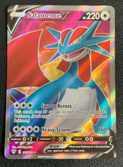 Salamence V 185/189 Darkness Ablaze Full Art Ultra Rare Holo Pokemon TCG Card NM - Image 1