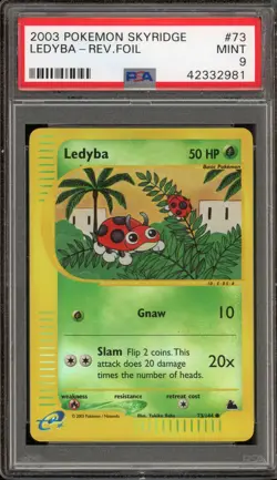 Pokemon Ledyba Skyridge Reverse Holo #73 PSA 9 Mint - Image 1