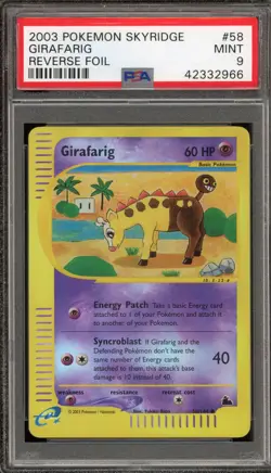 Pokemon Girafarig Skyridge Reverse Holo #58 PSA 9 Mint - Image 1