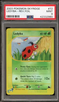 Pokemon Ledyba Skyridge Reverse Holo #72 PSA 9 Mint - Image 1