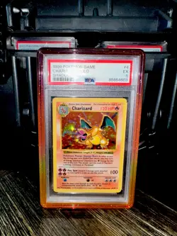 Pokemon TCG Holo Charizard Base Set Shadowless, PSA 5 Graded - Image 1