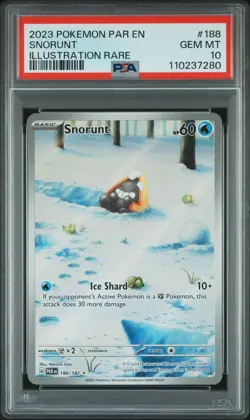 2023 Pokemon Paradox Rift Snorunt Illustration Rare #188/182 PSA 10 - Image 1
