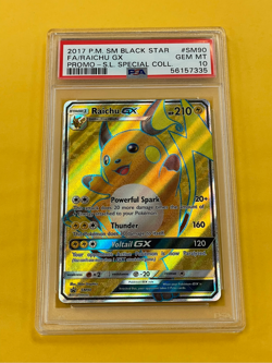 2017 Pokemon Sun Moon Raichu GX FA BSP Promo #SM90 PSA 10 - Image 1