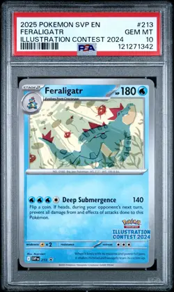 2025 POKEMON SVP EN-SV BLACK STAR PROMO #213 FERALIGATR PSA 10 - Image 1