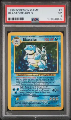 1999 POKEMON BASE SET UNLIMITED #2 BLASTOISE-HOLO PSA 7 - Image 1