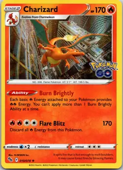 Charizard 010/078 - Pokemon GO - Holo - Holo Rare - Pokemon TCG NM - Image 1