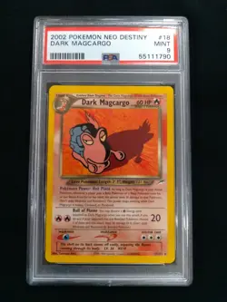 Graded PSA 9 DARK MAGCARGO #18 2002 Pokemon Neo Destiny MINT - Image 1
