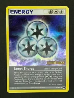 Pokemon Boost Energy 87/101 Reverse Holo Rare Stamped NM - EX Dragon Frontiers - Image 1