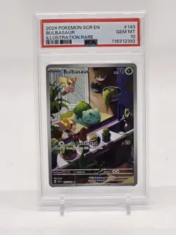 Pokemon Bulbasaur 143/142 Sv07 Stellar Crown 143 Illustration Rare GEM MT PSA 10 - Image 1