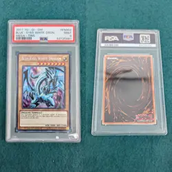 2017 YU-GI-OH BLUE EYES WHITE DRAGON MEGA-TINS PSA GRADED 9 MINT #EN002 LIMIT.ED - Image 1