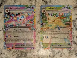 Leafeon EX & Sylveon EX - Prismatic Evolutions 2025 Pokemon Card TCG NM/LP - Image 1